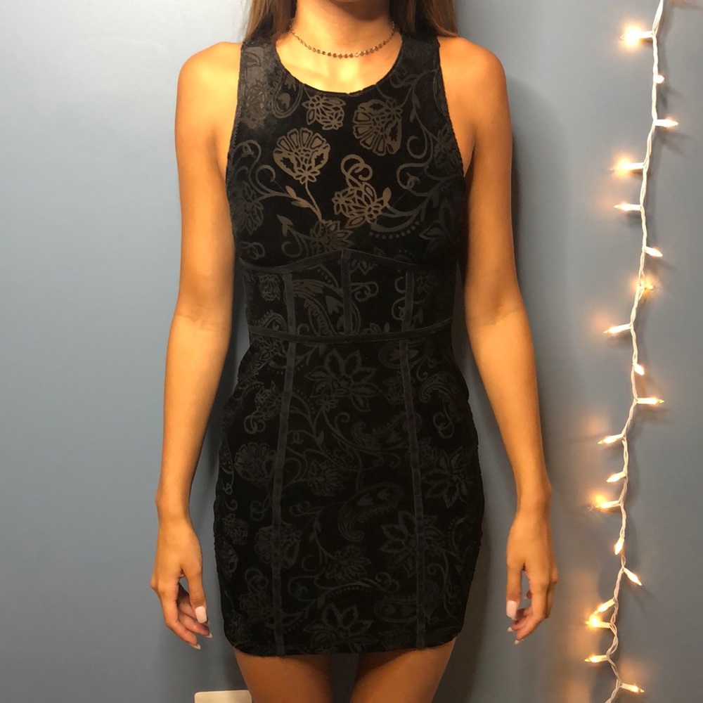 Free People velvet black bodycon